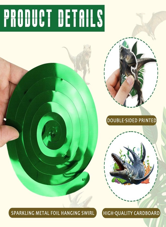 Animsco 60Pcs Dinosaur Hanging Swirls Party Supplies Dinosaur Foil Swirls Ceiling Spiral Streamers for Dinosaur Theme Birthday Party Decorations - Image 4
